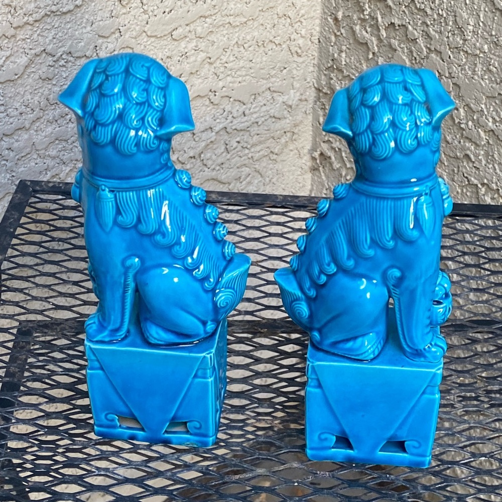 Blue Foo Dog Statues - Picture 9 of 17